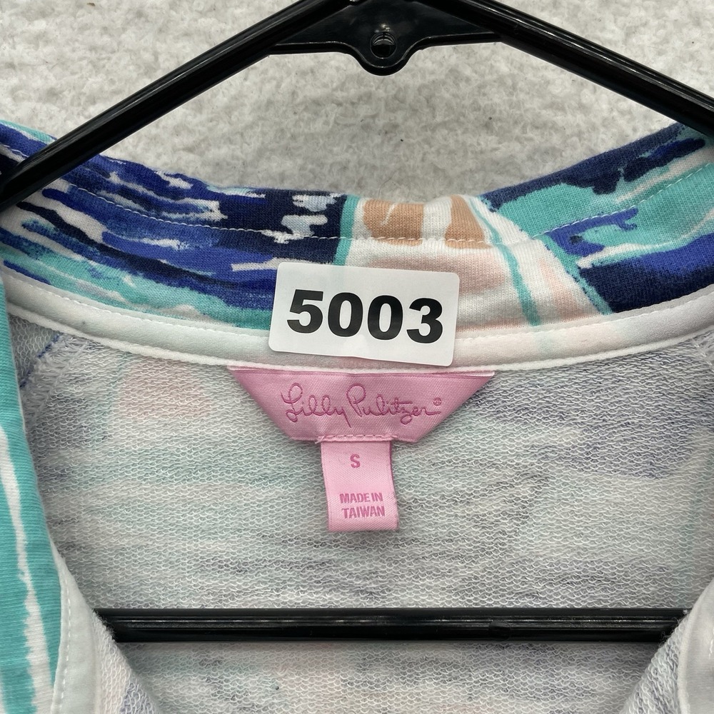 Lilly Pulitzer Skipper Popover Sweater Womens Small S Sailboats Half Zip Preppy‎ - Picture 12 of 12